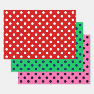 Polka Dots Dotted DIY Pattern & Background Colours Wrapping Paper Sheet