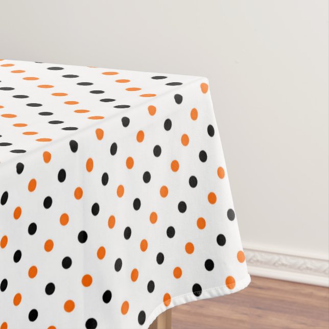 polka dots dotty halloween pattern tablecloth (In Situ)