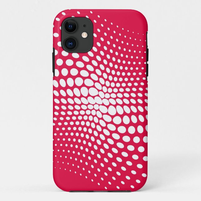 Polka Dots Flag on Red Background Case-Mate iPhone Case (Back)