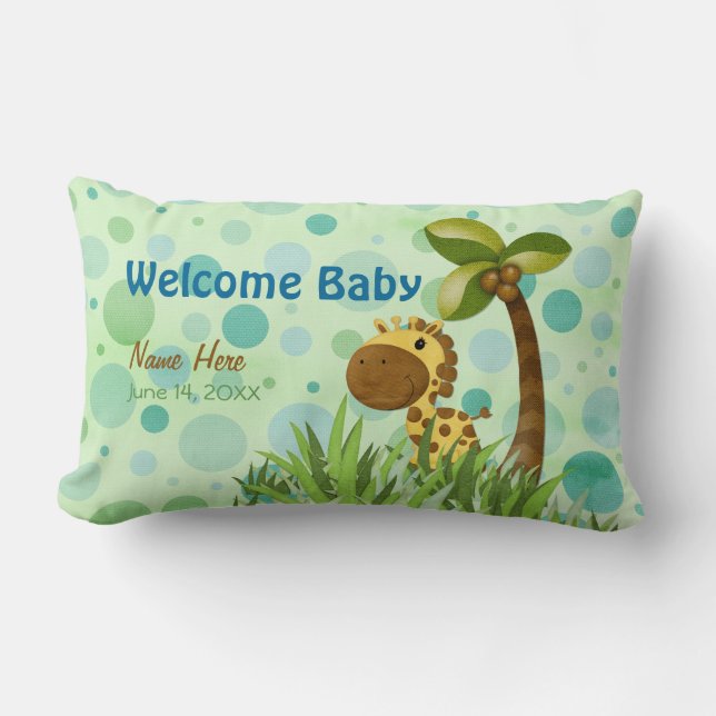 Polka Dots Giraffe Keepsake Pillow (Front)