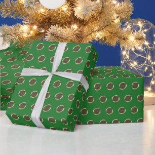 Polka dots gold and green pattern chic gift wrapping paper