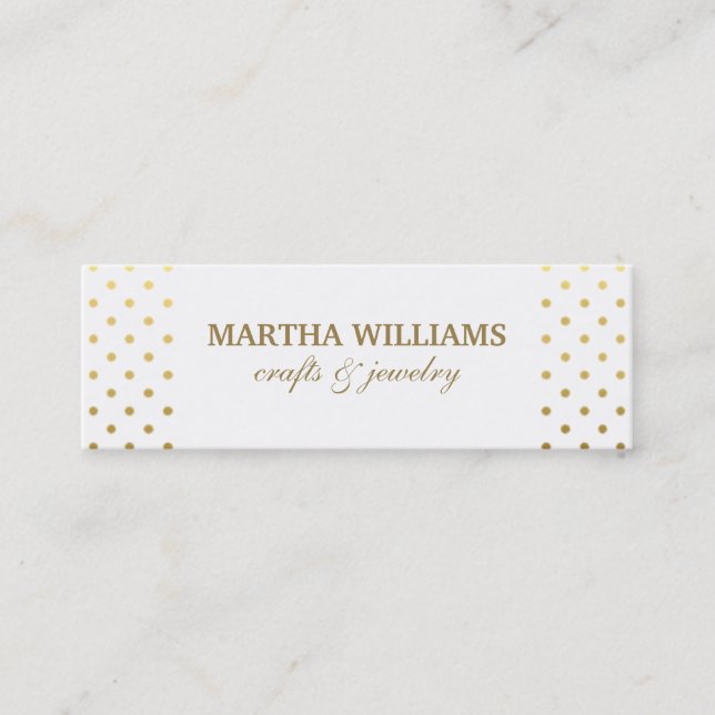 Polka Dots Gold Mini Business Card (Front)