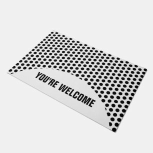 Polka Dots Grid white + your backgr. & ideas Doormat
