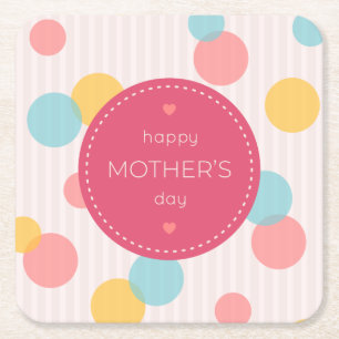 Polka Dots Happy Mother's Day   Coaster