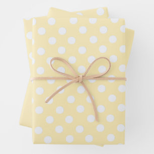 polka dots in butter  yellow wrapping paper sheet