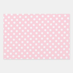 polka dots in pastel pink  wrapping paper sheet