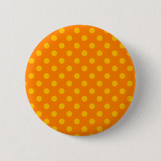 Polka Dots Large - Amber on Orange 6 Cm Round Badge