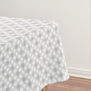 Polka dots light grey fashionable   tablecloth