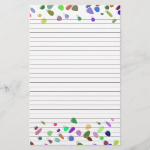 Polka Dots Lined Paper for Notes Stationery