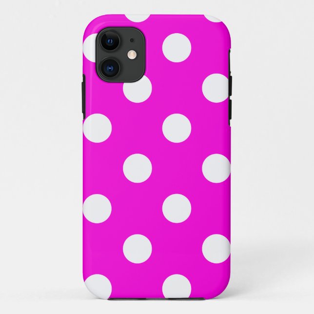 Polka dots magenta #FF00DC Case-Mate iPhone Case (Back)