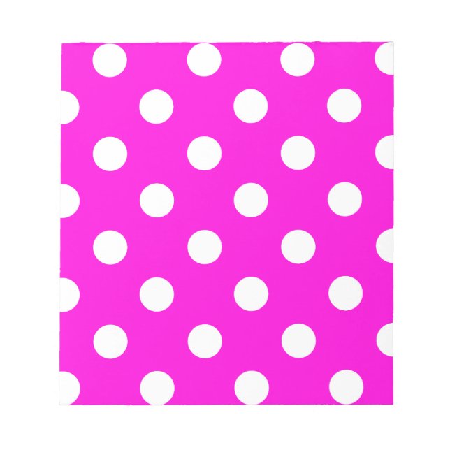 Polka dots magenta #FF00DC Notepad (Front)