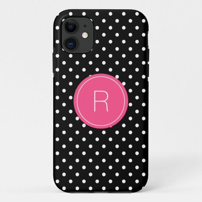 Polka Dots Monogram Case-Mate iPhone Case (Back)