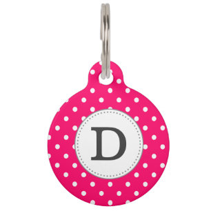Polka Dots Monogram Pet Tag