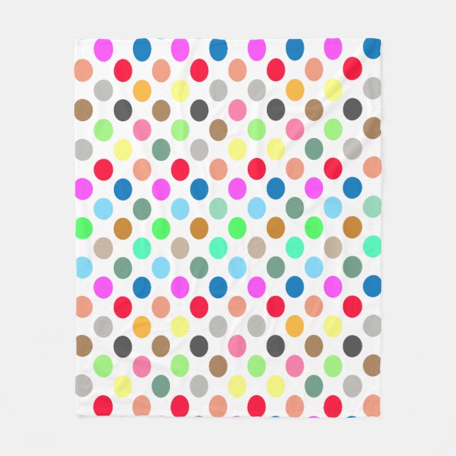 Polka dots - multicolors fleece blanket (Front)