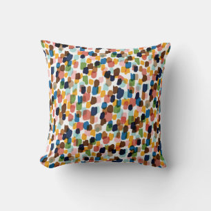 Polka Dots: Multicoloured Hand Paint. Cushion