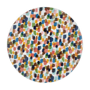 Polka Dots: Multicoloured Hand Paint. Cutting Board