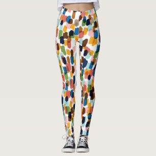Polka Dots: Multicoloured Hand Paint. Leggings