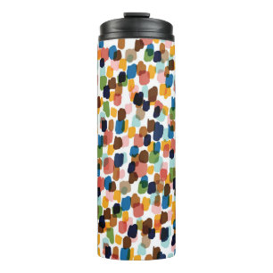 Polka Dots: Multicoloured Hand Paint. Thermal Tumbler