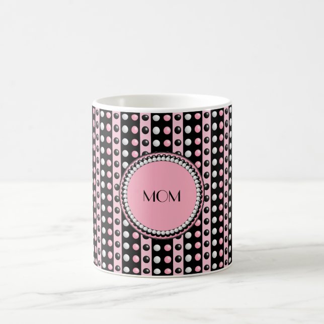 Polka dots n Stripes Monogrammed Mug (Center)