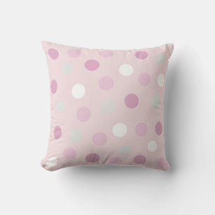Polka Dots on Light Rose Gold Cushion