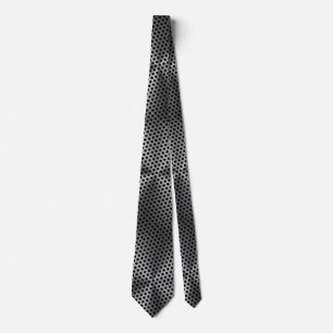 Polka Dots on Metal Plate 01x4 Black BG Tie