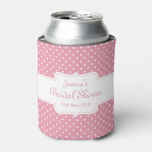 Polka Dots on Pink - Bridal Shower Can Cooler