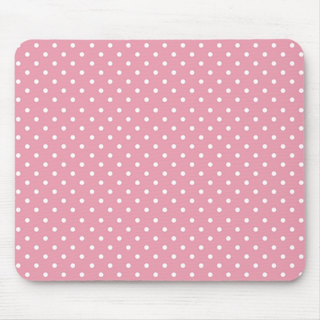 Polka Dots on Pink Mouse Pad (Front)