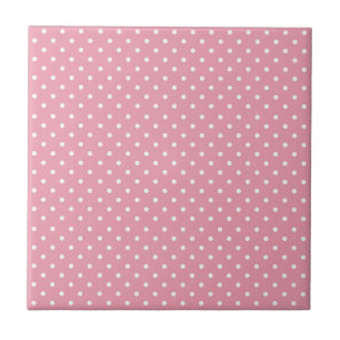 Polka Dots on Pink Pattern Tile