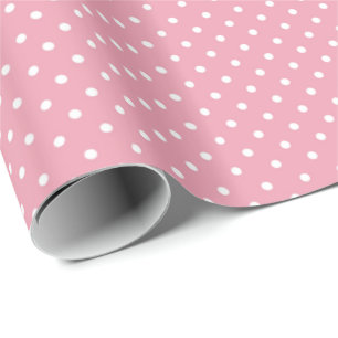 Polka Dots on Pink Pattern Wrapping Paper
