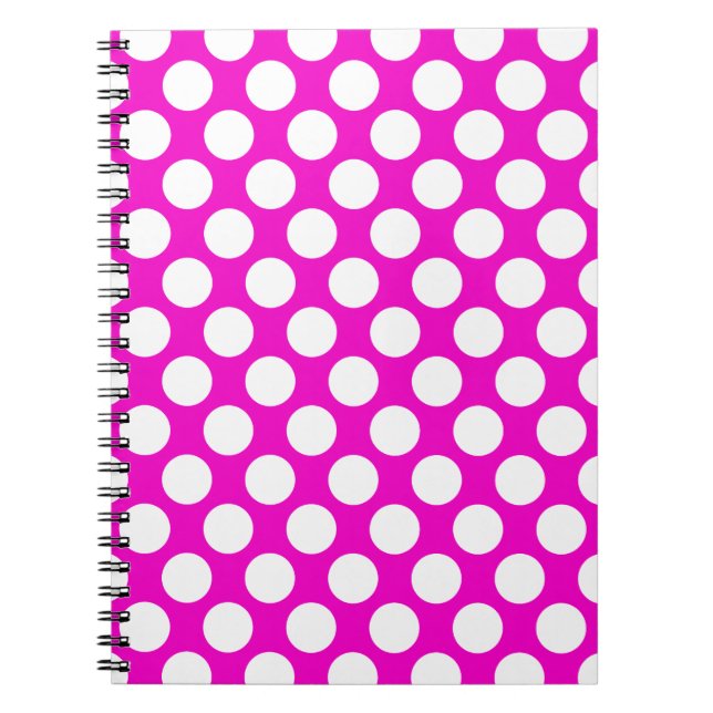 Polka Dots on Pink Spiral Notebook (Front)