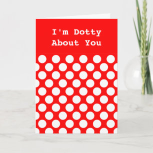 Polka Dots on Red Valentine Holiday Card