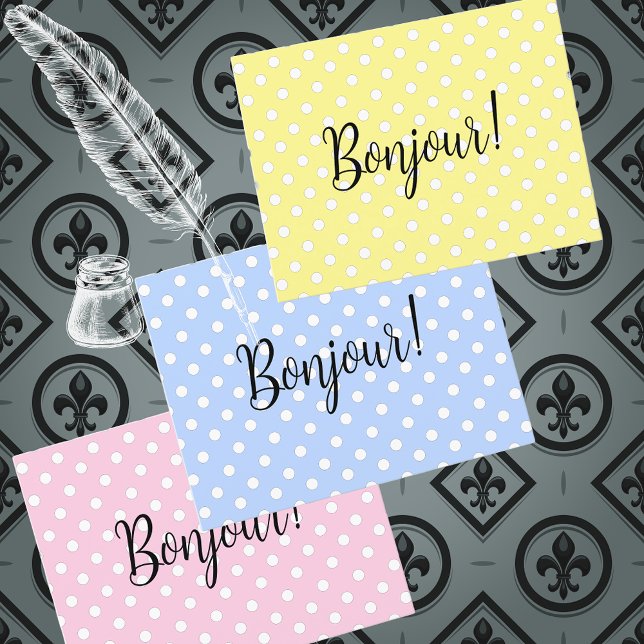 Polka Dots on Yellow Postcard (Creator Uploaded)