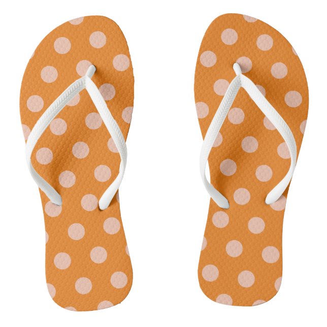 Polka Dots Orange Peach Jandals (Footbed)