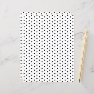 Polka Dots Pattern Black and White Scrapbook Paper