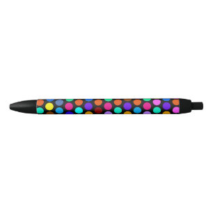 Polka Dots Pattern coloured I + your backgr. & ide Black Ink Pen