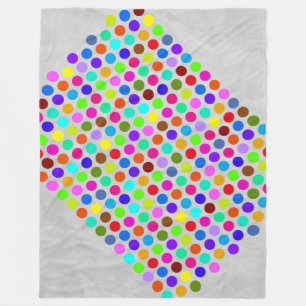 Polka Dots Pattern coloured + your backgr. & ideas Fleece Blanket