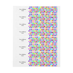 Polka Dots Pattern coloured + your backgr. & ideas Wraparound Address Label