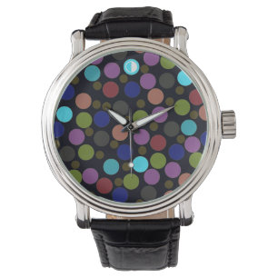 polka dots pattern hour watch
