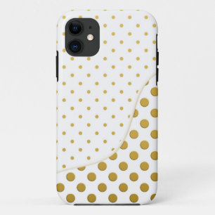 Polka Dots Pattern in Gold and White Case-Mate iPhone Case