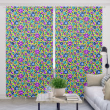 Polka Dots Pattern in Pink Blue Teal -