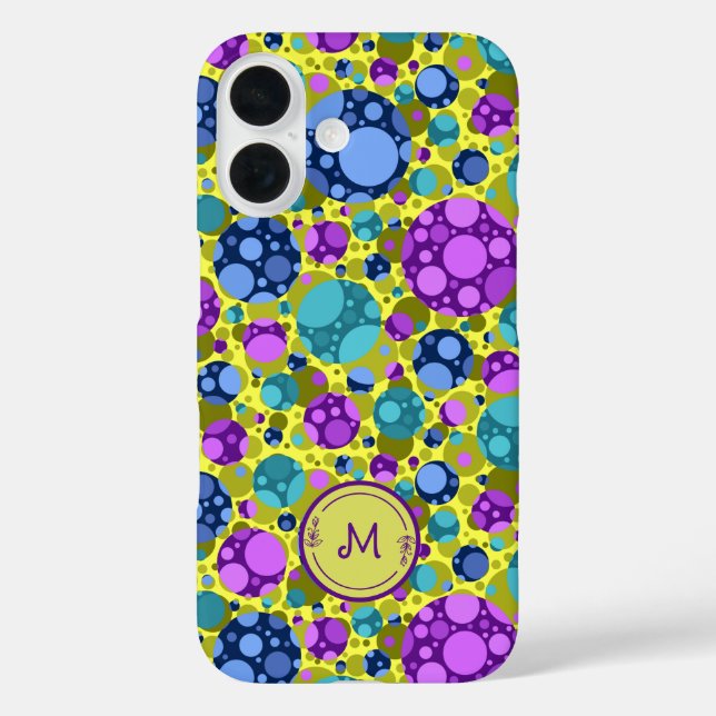 Polka Dots Pattern in Pink Blue Teal -  Case-Mate iPhone Case (Back)