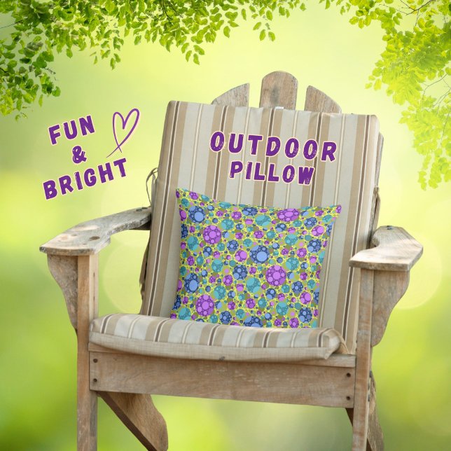 Polka Dots Pattern in Pink Blue Teal -  Cushion (Creator Uploaded)