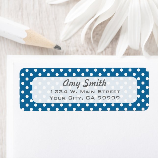 Polka Dots Pattern Navy Blue White Preppy (Insitu)