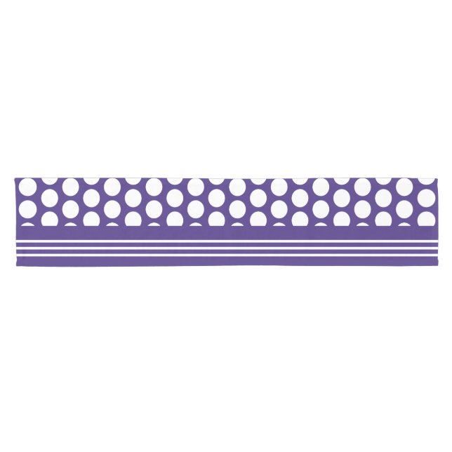 Polka dots pattern on ultra violet short table runner (Horizontal)