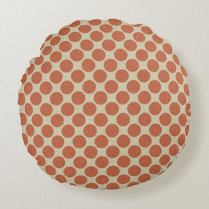 Polka Dots Pattern Red on any Colour Round Cushion