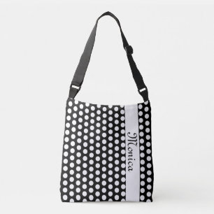 Polka Dots pattern white + your backgr. & ideas Crossbody Bag