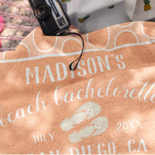 Polka Dots Peach Bachelorette Party Gift Beach Towel