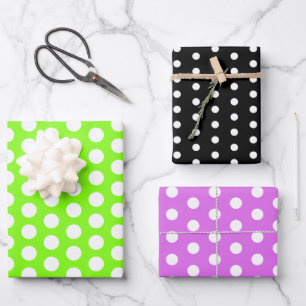 Polka Dots Perky Pattern Bright Colours Wrapping Paper Sheet