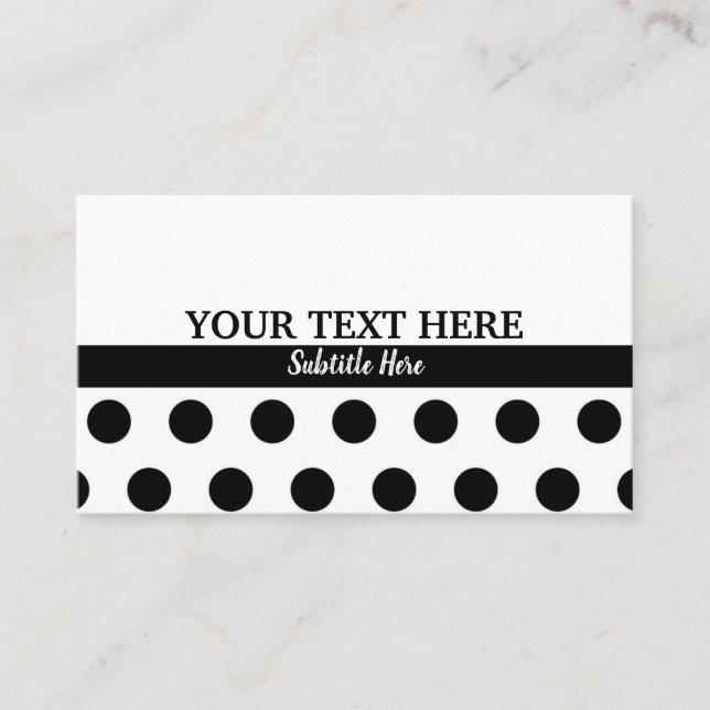 Polka Dots Personalised customised Business Card (Front)