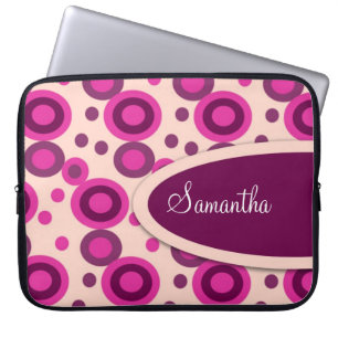Polka Dots Personalised Laptop Sleeve:Hot Pink Sleeve